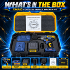 XMAID XTXMCIW335 kit with impact wrench, two 20V 3.0Ah batteries, charger, 22mm socket, strap, manual and carry case