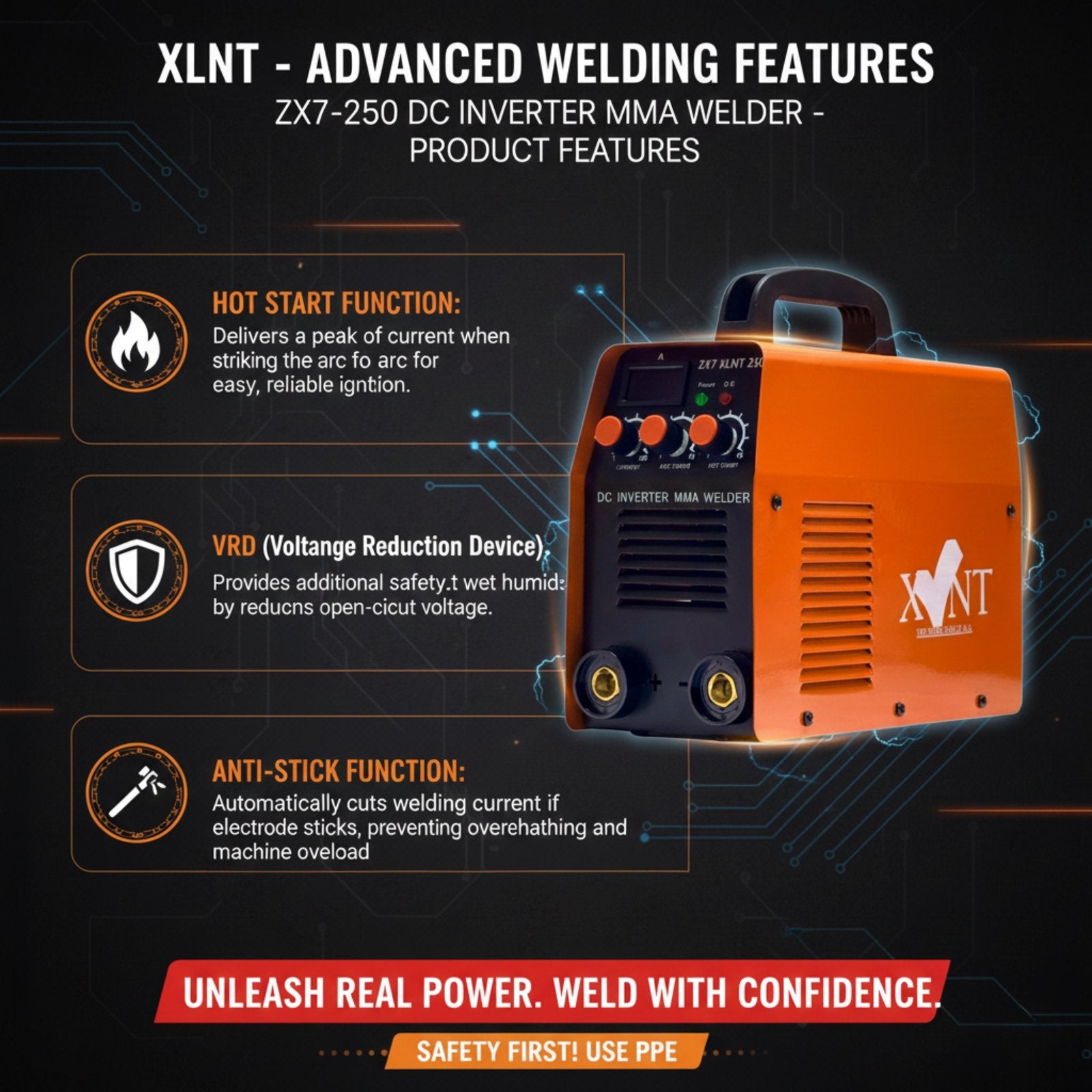 XLNT ZX7 250 Digital Display Inverter Welding Machine – ZX7 250 XLNT