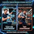 THOR 21V Brushless Cordless Impact Wrench THCIWK52 | 450Nm Torque, 4-in-1, 1/2" Drive, Dual 2Ah Battery, Socket Set, Drill Bits & BMC Case