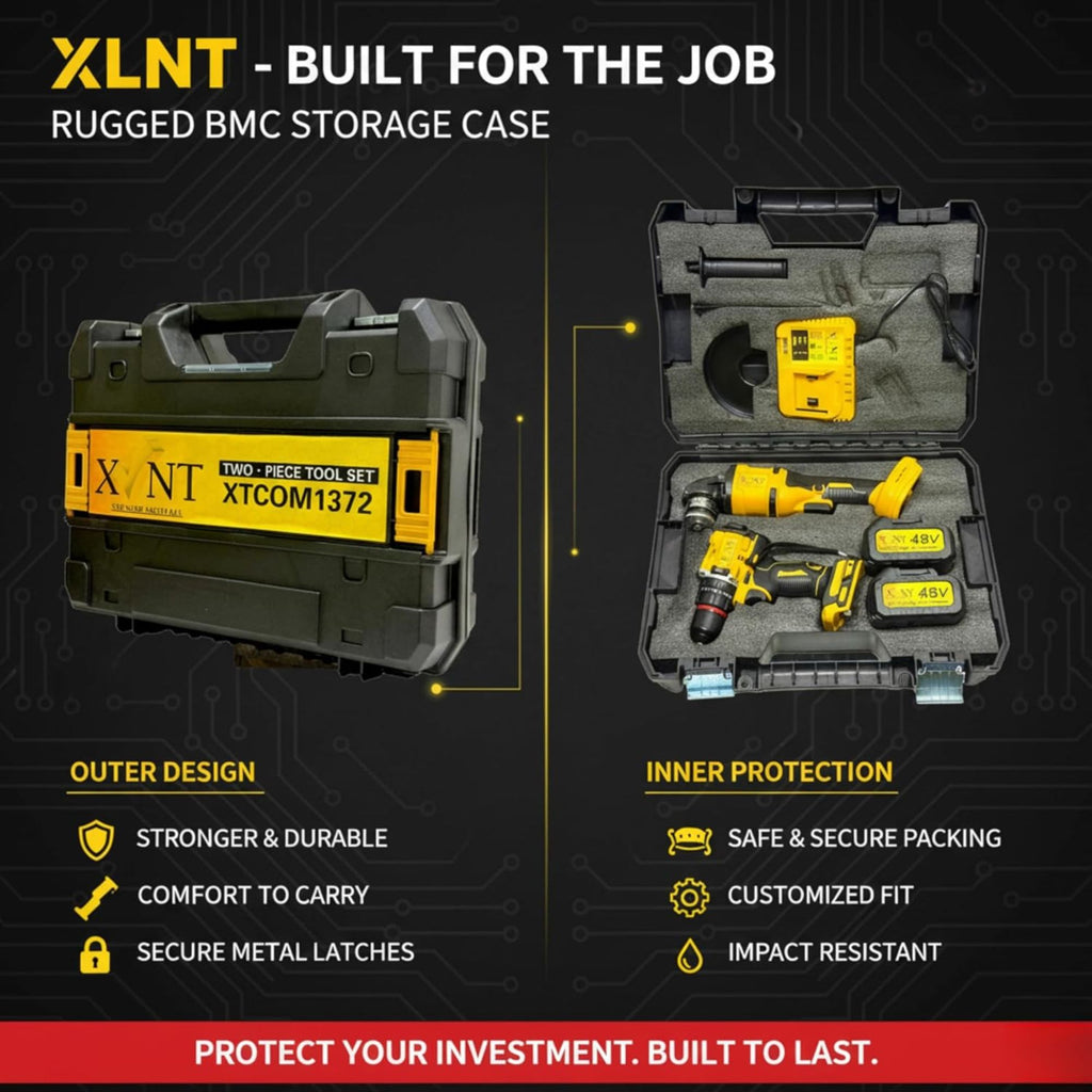 XLNT 2PCS Combo Kit Brushless Drill & Angle Grinder – XTCOM1372
