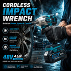 THOR 48V Cordless Impact Wrench & Angle Grinder Combo Kit with Brushless Motor, 2 Batteries, Fast Charger, Carry Case, TH2COM71 THOR