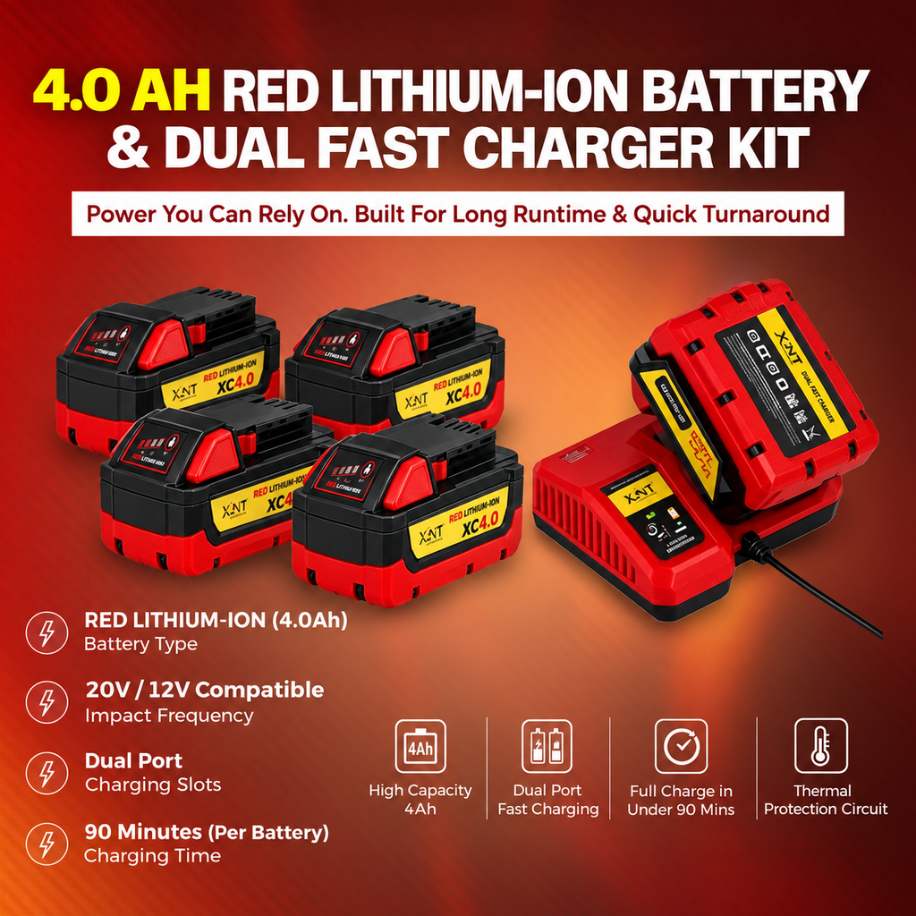 XLNT 4-Tool Cordless Power Combo 13mm XT4COM138