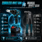 Cordless riveter for aluminium and UPVC installation