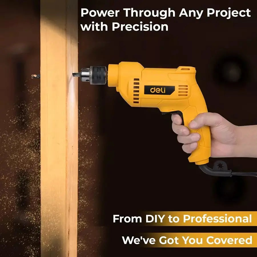 DELI 500W Electric Drill DL-DZ10-E3 - Precision Power Drill with Variable Speed DELI