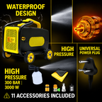 XLNT High Pressure Washer 3000W 300 Bar XTHPW-34