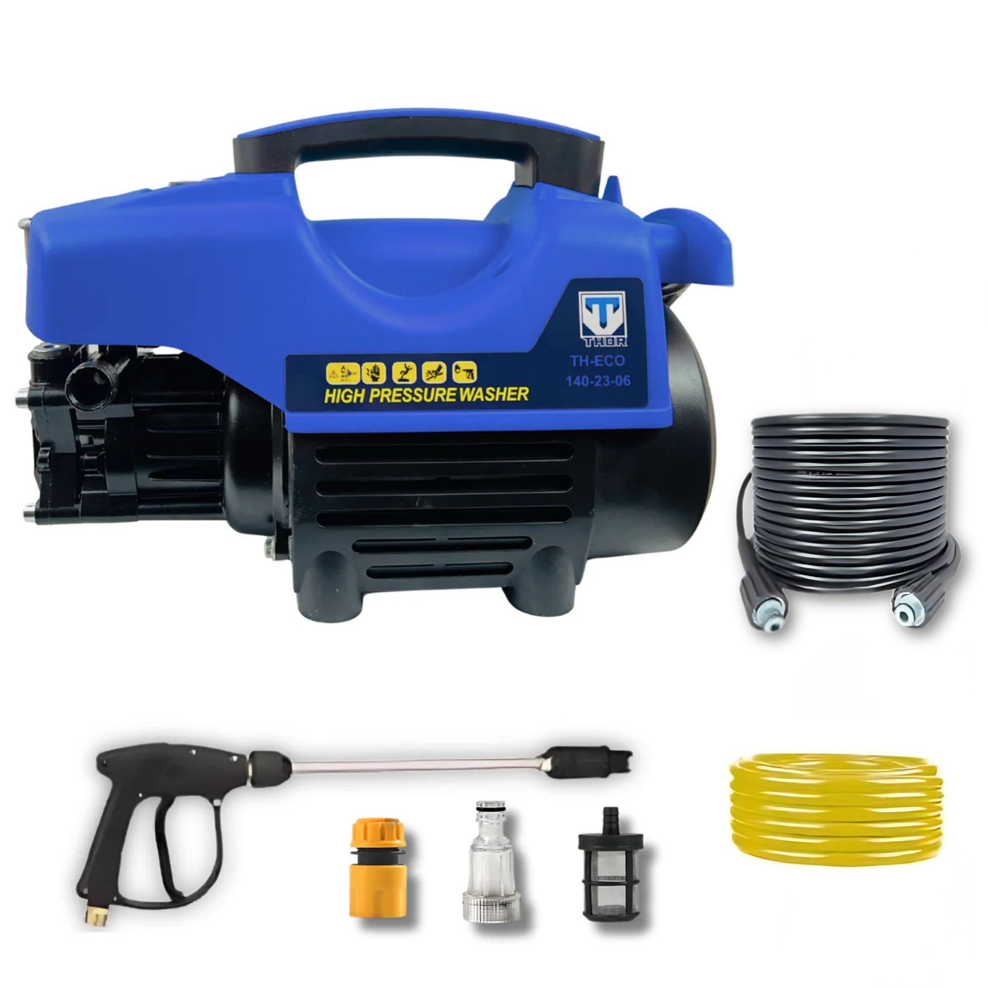 THOR High Pressure Washer THHPW 9 - 2200W Power Washer with Foam Bottle for Deep Cleaning