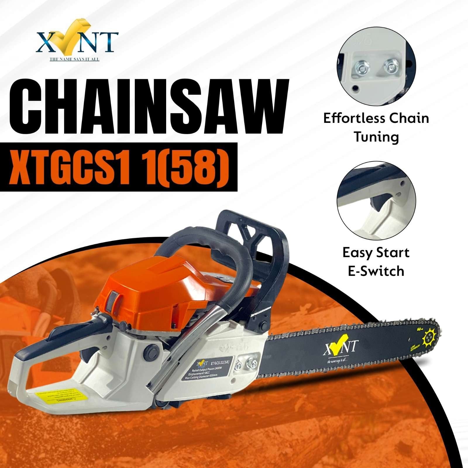 XLNT Gasoline Chainsaw 58CC 18" – XTGCS1158