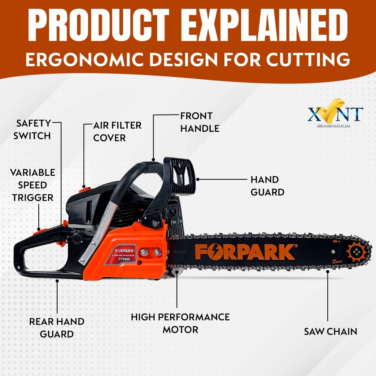 FORPARK 58CC Gasoline Chainsaw – FP 5800