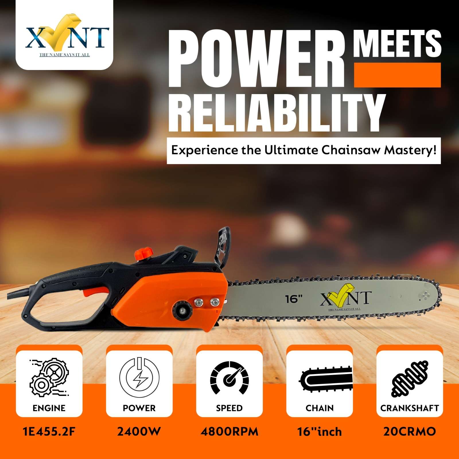 XLNT 2400W Electric Chainsaw - XTEC 14