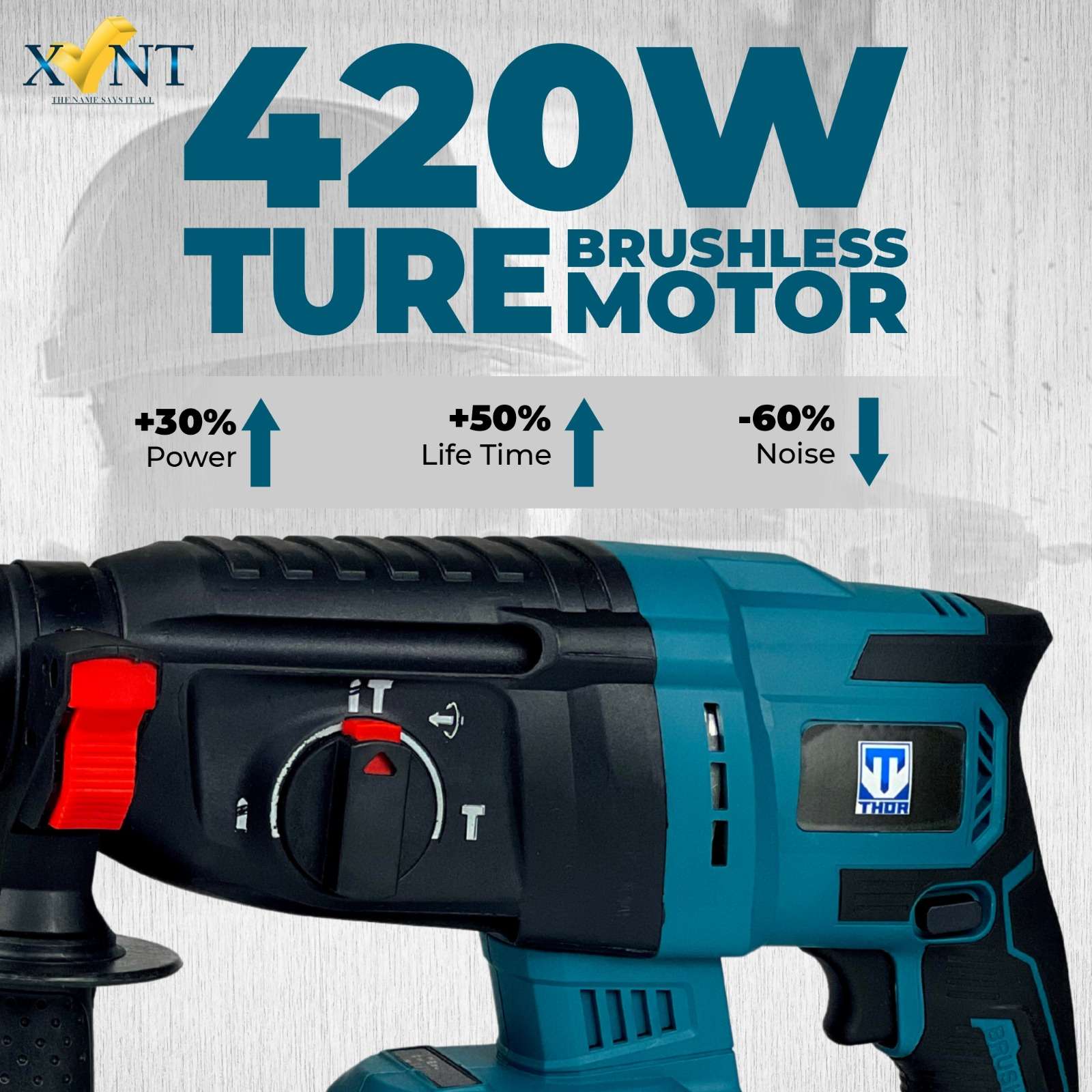 THOR 21V Cordless Rotary Hammer THCRH24226 - Battery Powered SDS Drill for Concrete & Masonry