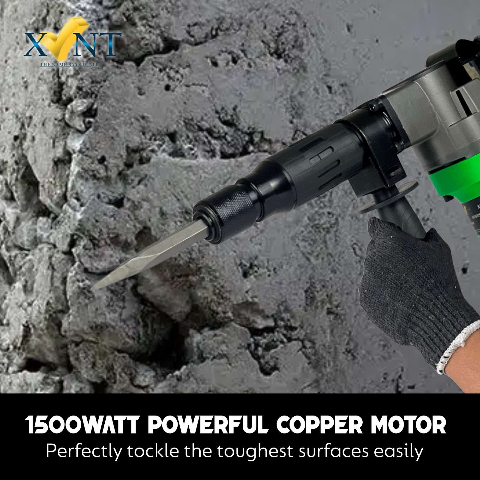 XLNT 5KG Electric Demolition Hammer XT 0810 - Compact Breaker for Controlled Demolition