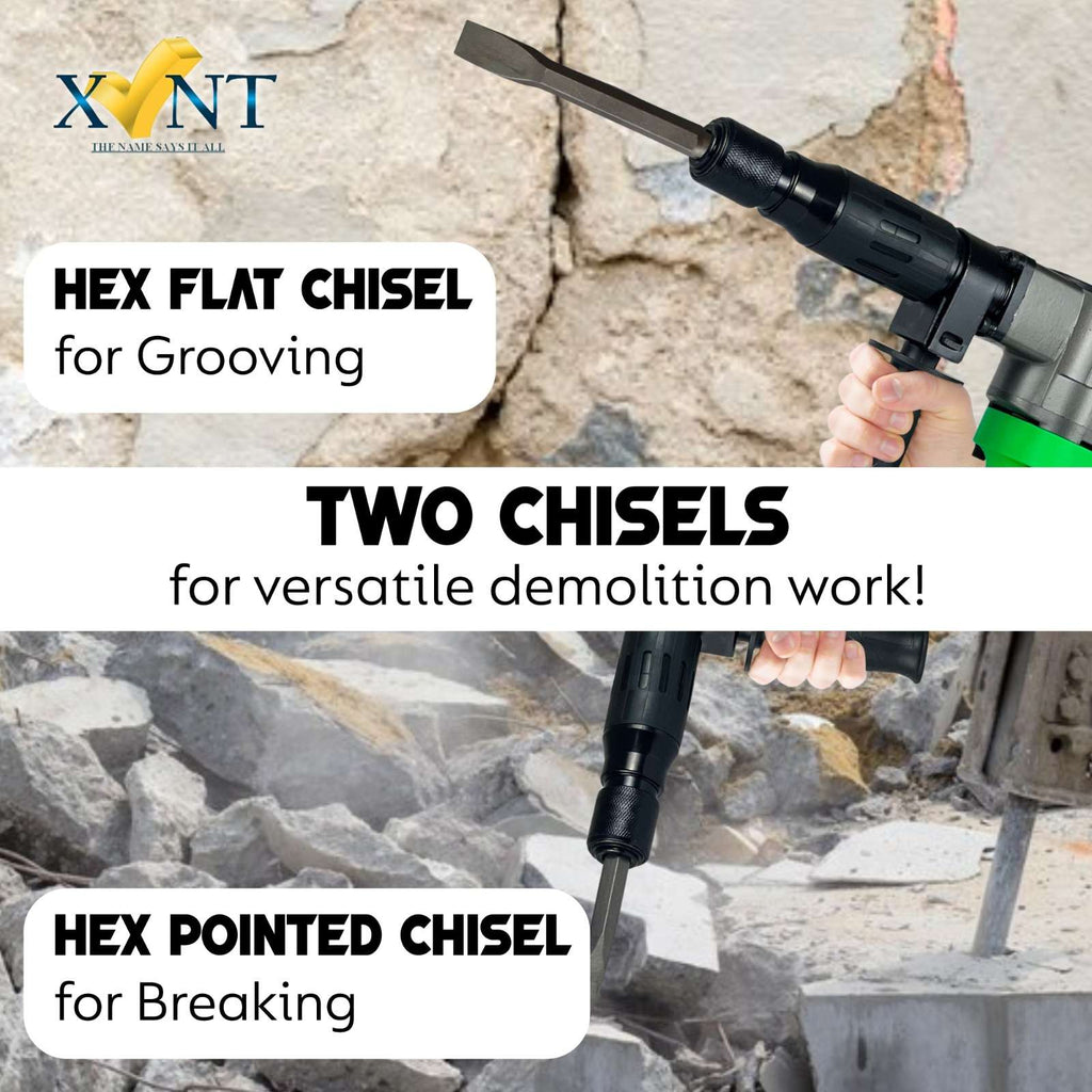 XLNT 5KG Electric Demolition Hammer XT 0810 - Compact Breaker for Controlled Demolition