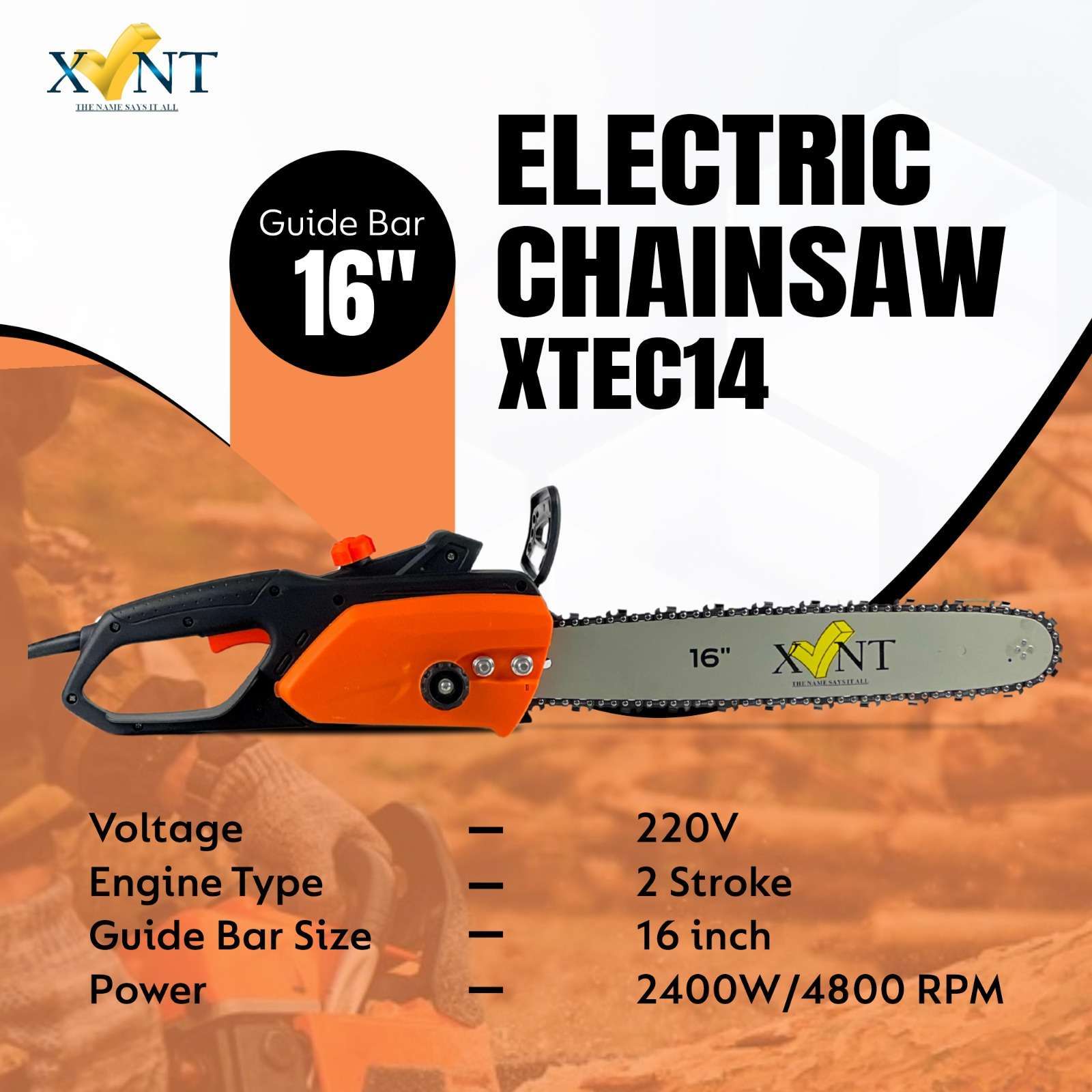XLNT 2400W Electric Chainsaw - XTEC 14