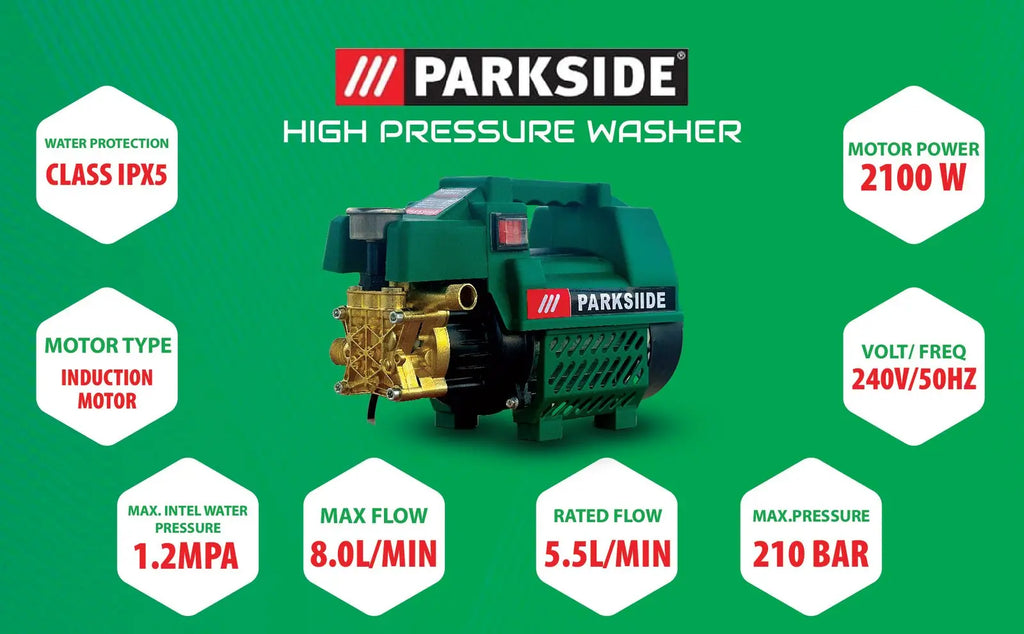 PARKSIIDE High Pressure Washer 2100W 210 Bar – PKS-1402303 PARKSIIDE