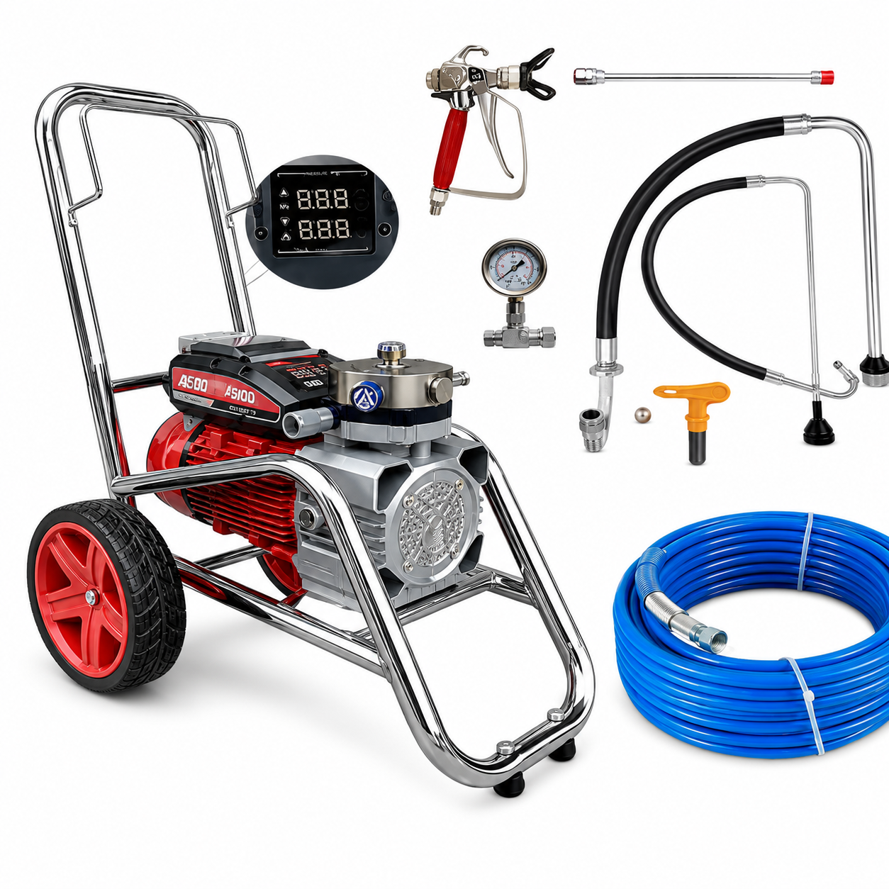 XLNT 5500W airless paint sprayer front view