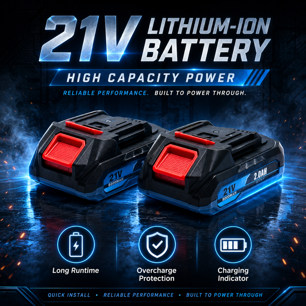 Cordless impact drill with 2 batteries charger and carrying case

