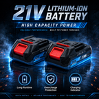 Cordless impact drill with 2 batteries charger and carrying case
