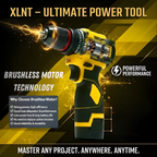 XLNT 18V Brushless Cordless Drill Machine XTCD7418 – High Torque Lithium-Ion Power Drill , Metal & Masonry