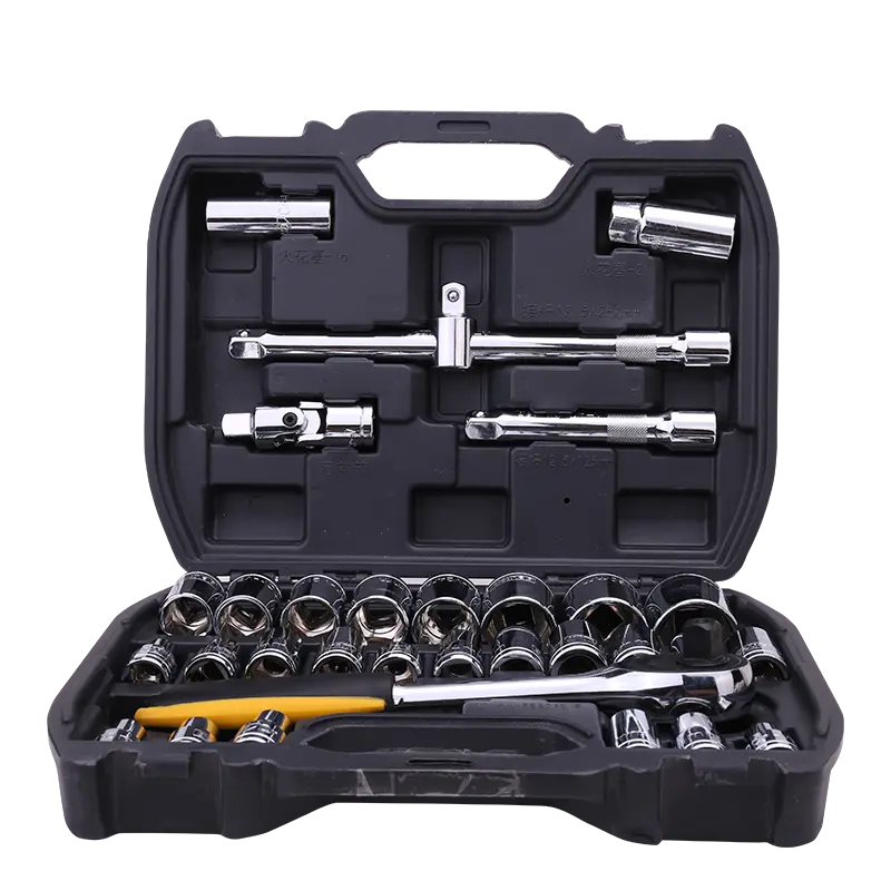 DELI 1/2 Inch Socket Set 32 Pcs - Professional CRV Socket Set for Automotive & Mechanical
