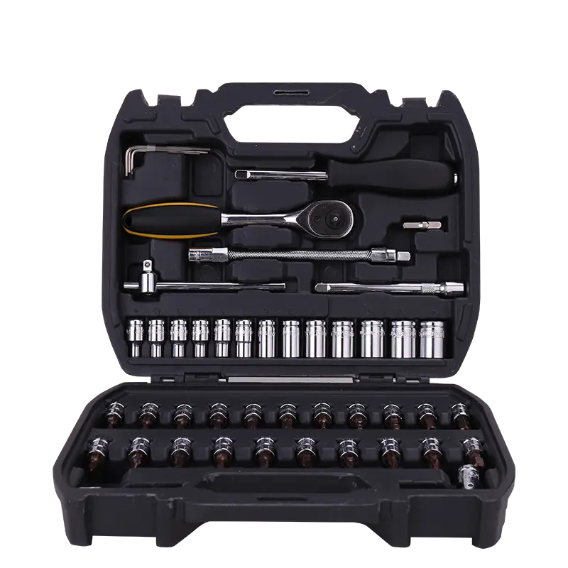 DELI 1/4 Inch Socket Set 45 Pcs - Professional CRV Socket Set for Precision Fastening