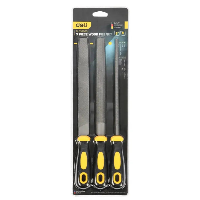 DELI Wood File Set 3 Pcs - Professional Wood Shaping & Finishing Files DELI