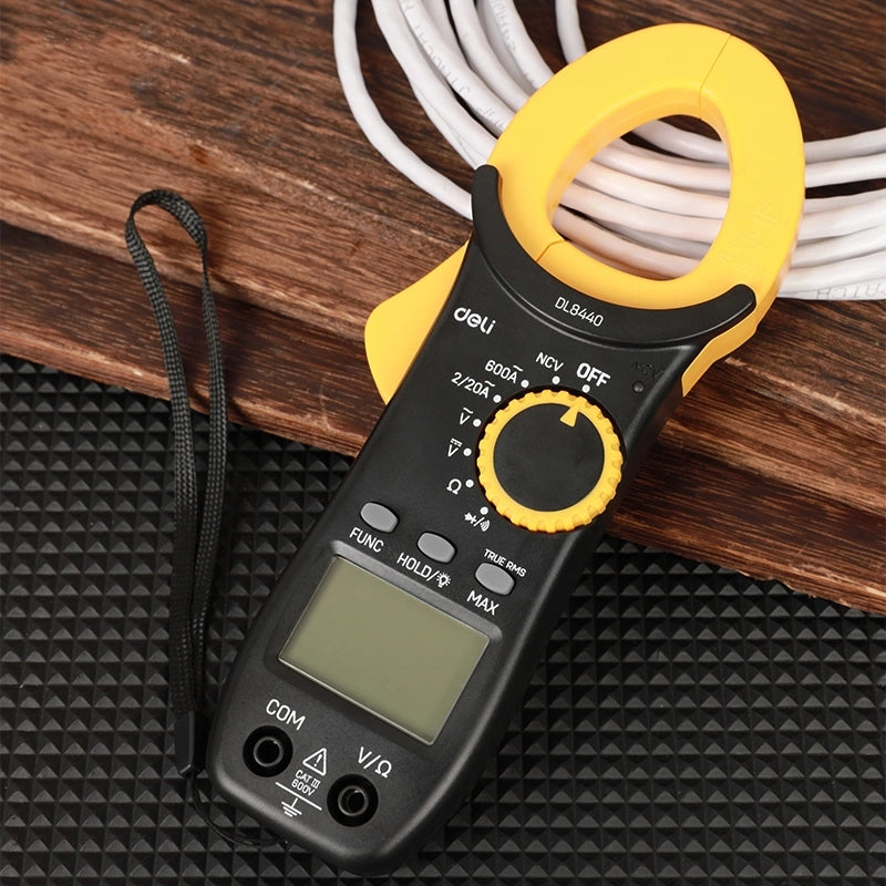 DELI Clamp-On Digital Multimeter - True RMS Clamp Meter with 2000-Count Display