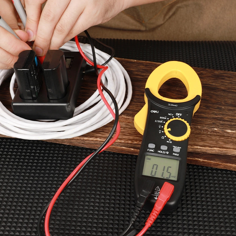 DELI Clamp-On Digital Multimeter - True RMS Clamp Meter with 2000-Count Display