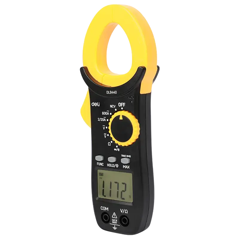 DELI EDL8440 digital clamp meter front view

