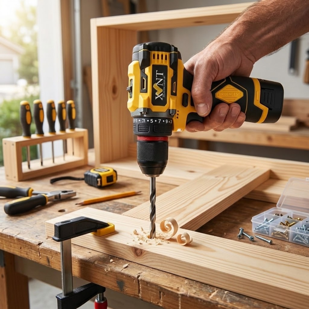 XLNT 18V Brushless Cordless Drill Machine XTCD7418 – High Torque Lithium-Ion Power Drill , Metal & Masonry