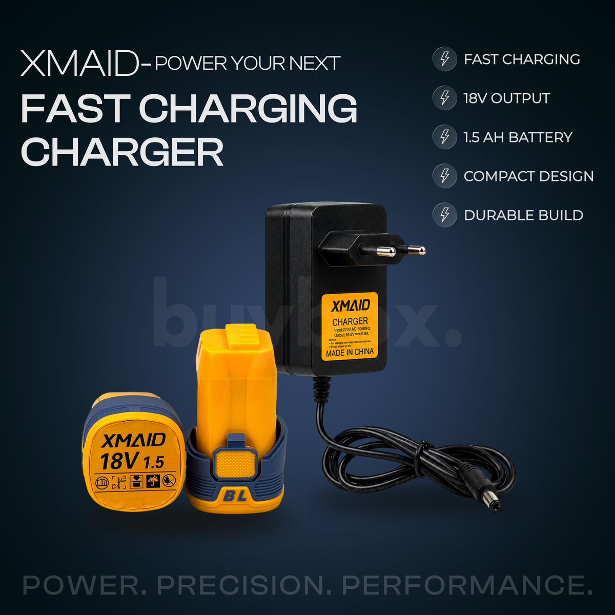 XMAID 18V brushless drill with 45Nm maximum torque