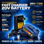 XMAID 20V 1.5Ah rechargeable lithium batteries and charger for cordless drill kit