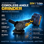 XMAID 20V brushless cordless angle grinder with 100mm disc, M10 spindle and 8500 RPM no-load speed