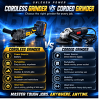 Comparison of XMAID battery powered cordless angle grinder with traditional corded angle grinder