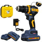 XMAID XTXMCD334 20V brushless cordless impact drill complete kit with two lithium batteries, charger and carry case
