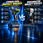 Comparison of XMAID battery-powered cordless impact wrench and compressor-powered pneumatic impact wrench